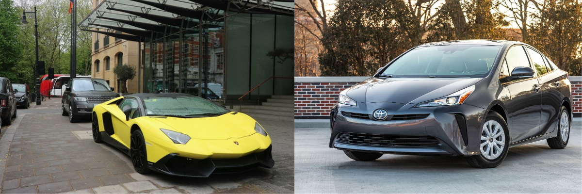 Lamborghini Aventador vs Toyota Prius